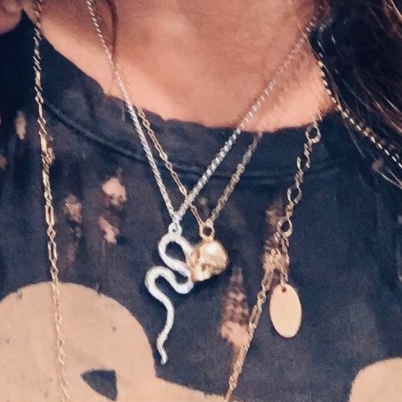 Rebirth Sterling Silver Hand Etched Serpent Pendant Necklace NEW - Picture 3 of 5